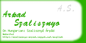 arpad szalisznyo business card