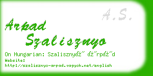 arpad szalisznyo business card